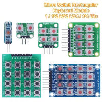 ไมโครสวิทช์1*2/2*2/2*4/4*4แป้นพิมพ์เมทริกซ์ปุ่ม8บิตที่เป็นอิสระโมดูลแป้นพิมพ์ขยายภายนอก MCU สำหรับ Arduino