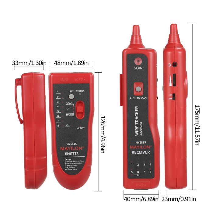 fansline-mayilon-เครื่องทดสอบสายเคเบิลเครือข่ายตัวค้นหาสัญญาณดิจิทัลตัวหาเส้นออนโหลดแบบไม่มีเสียงรบกวนป้องกันการติดขัดพร้อมฟังก์ชันการค้นหาและการจัดตำแหน่ง