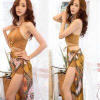 3pcs Swimsuit Beachwear Dress Padded Bikini