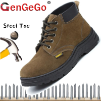 ยี่ห้อ GenGeGo COD Safety Shoes (3 วันมาถึง) ผู้ชายรองเท้าเหล็กนิ้วเท้าระบายอากาศทำงานรองเท้ารองเท้าผ้าใบลำลองผู้ชายผู้หญิงเหล็กหมวกรองเท้า