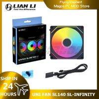 Lian Li UNI พัดลม SL140 SL-INFINITY ไร้ขอบ,โซ่พัดลมเดซี่140มม. ระบายความร้อนด้วยน้ำ L-Connect 3การควบคุมซอฟต์แวร์