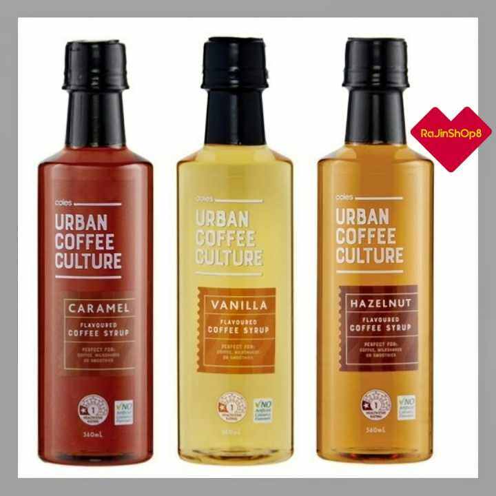 COLES Urban Coffee Culture Syrup Caramel / Vanilla / Hazelnut , 360mL