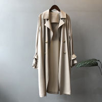 2020 Spring Turn Down Collar Long Sleeve Trench Pure Color Casaco Feminino Loose Women Coat