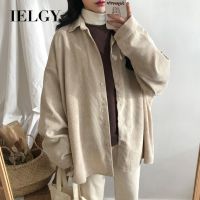 IELGY แจ็คเก็ต Corduroy ของผู้หญิงเสื้อทรงหลวม