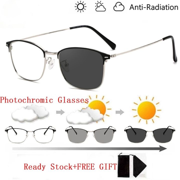 fashion-photochromic-anti-radiation-glasses-for-women-men-sun-adaptive-glass-anti-blue-ray-transition-replaceable-eyewear-transitional-anti-blue-light-glare-computer-glasses-round-metal-glasses-frame-