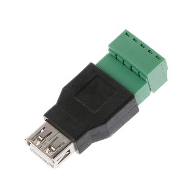 USB 2.0 Type A ชาย/หญิงถึง5P สกรูสำหรับ W/ Shield Terminal Plug Adapter Conne