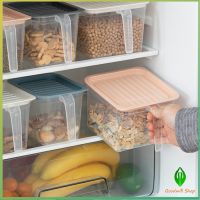 กล่องเก็บอาหารตู้เย็น ""มีที่จับ"" มีฝาปิด Portable refrigerator food storage box