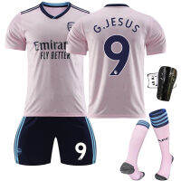 Arsenals F.C.S 2223 Second Away Pink No. 9 Jesuss No. 7 Sakas No. 8 Degaards No. 19เสื้อกีฬาชุดอุปกรณ์ฟุตบอล0000