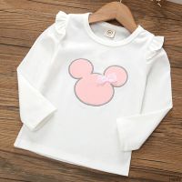 Baju Lengan Panjang Budak Perempuan Kids Girls Long Sleeve Cartoon Printed Round Neck Lovely Cotton Casual Autumn 1-7Years