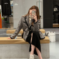 ร้อน, ร้อน★Women Jacket Retro Fashionable Suit Jacket Coats and Jackets Checkered Suit Jacket Female Baseball Jacket Design Sense Niche Casual Jacket