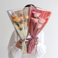 50PCs Rose Bouquet Wrapping Sleeve Plastic Bags Waterproof Valentines Day Single Rose Flower Packaging Bag 2023 New Gift Wrapping  Bags