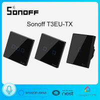 SONOFF T3EU123C-TX การควบคุมระยะไกลศัพท์มือถือ wifi สวิทช์ผนังอัจฉริยะ 86 แผงมาตรฐานยุโรป ~