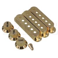 【cw】 Guitars 6 Hole Coil Pickup Cover amp; 1V2T Knob Set of 3 【hot】