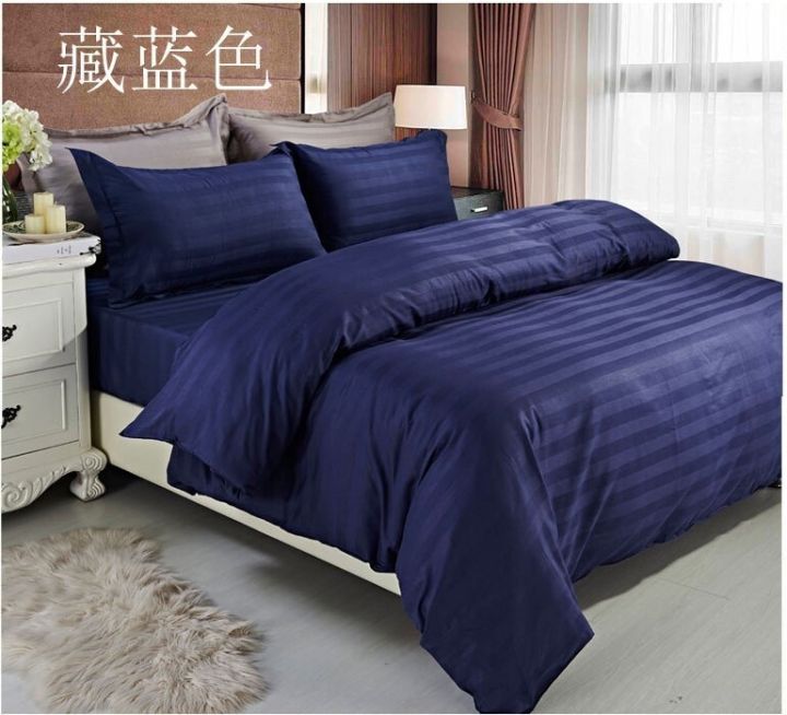 ชุดนวม-ชุดเครื่องนอน-ผ้าปู-ชุดผ้าปูที่นอน-สีพื้น-ลายริ้ว-ขนาด-6-5-3-5-ฟุต-5-ชิ้น
