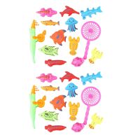 Bath Toy Fishing Fish Model Magnetic Bathtub Set Gift for Baby Child - 30Pcs