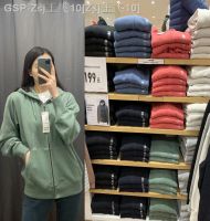 ใหม่ Uniqlo เสื้อบ้านชุดฤดูใบไม้ผลิ2022ผู้ชายและผู้หญิงที่มีฮู้ดเสื้อคาร์ดิแกนขนแกะแขนยาวซิปการเคลื่อนไหวของ419503