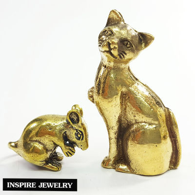 Inspire Jewelry ,แมวนำโชคทองเหลือง จิ๋ว 2CM