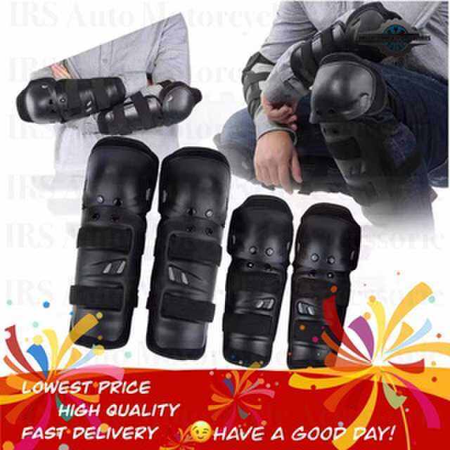 【COD】Motorcycle Motocross Matte Black Knees and Elbows Guards Kit Shin