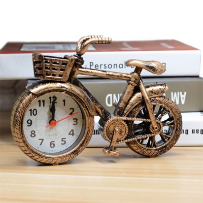 【LZ】❈  Criativo retro bicicleta despertador escritório mesa de cabeceira sala estar casa relógio presentes artesanato
