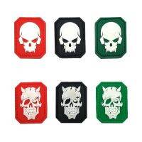 Cool Skull Night Light PVC Hook Rubber Patches Military Back Soft Silcone Luminous Glow In Dark Patch Backpack Badge Appliques