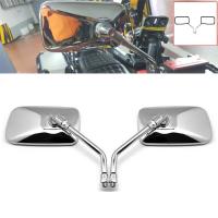 ▨▽ Universal Rectangle Motorcycle Rearview Mirrors 10mm Chrome retrovisor de moto mirror moto For Honda Motorbike Scooter E-Bike