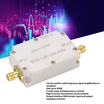 แอมพลิฟายเออร์ความเรียบสูง10M-6GHz 20DB Gain LNA เครื่องขยายเสียงชนิดเสียงรบกวนต่ำสำหรับวิทยุ FM