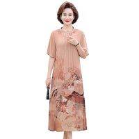 【YF】 High-quality New Mother Summer Printing Dress 40 Years Old 50 Middle-Aged and Elderly Womens Fashion