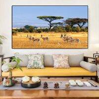 Aesthetic Africa Savannahs Canvas Painting-เหมาะสำหรับตกแต่งบ้านห้องนั่งเล่น-ไม่ต้องใช้กรอบ