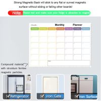 【YD】 Magnetic Dry Board Calendar - Monthly Weekly Planner Whiteboard for Fridge with Markers and Eraser Bulletin Reusable
