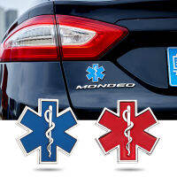 Star Of Life 2.5 "X 2.5" สติกเกอร์โลหะสำหรับรถยนต์,โลหะผสมสังกะสีตราสัญลักษณ์สติ๊กเกอร์ D Ecals สำหรับรถยนต์รถจักรยานยนต์สกูตเตอร์