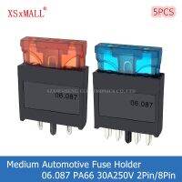 5PCS Medium Automotive Fuse Holder 06.087 PA66 30A250V 2Pin/8Pin PCB Panel Mounting ATC Blade Standard Fuse Holder