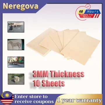 10pcs A3 Plywood Sheets 3mm Thickness (+/- 0.2mm) Basswood Plywood