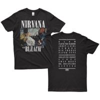 เสื้อยืดคุณภาพดี Men Top Quality Metal Rock Band Shirt Custom Print Streetwear Nirvana Bleach T Shirts