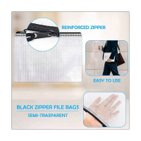 12PCS File Organizer, Plastic Mesh Zipper Bag, Multifunctional Waterproof Folder, ,Multiple Sizes