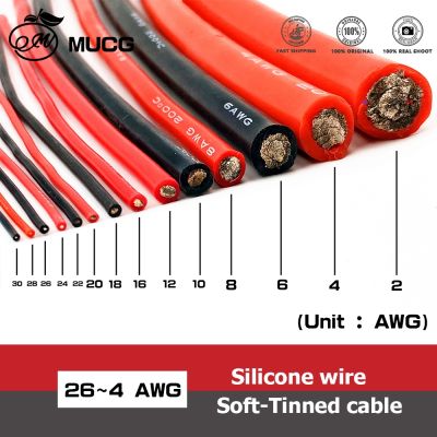 【CC】✾℡๑  Silicone red black wire Car Battery Automotive wiring Electrical wires 10awg 8awg 6awg 4awg 2awg 16 14 12 10 8 6 4 awg