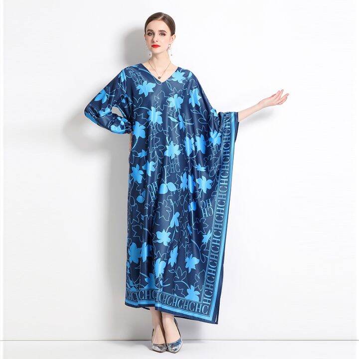 womens-dress-fashionable-new-style-loose-fitting-large-piece-printed-maxi-dress