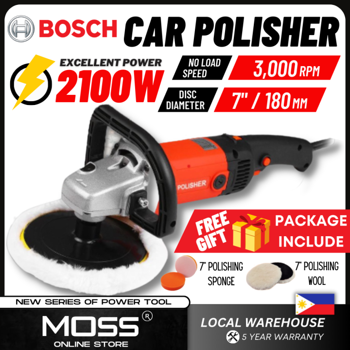 【NEW ARRIVALS】2023 BOSCH Car Polisher 180mm 7 inch 1900W Electric Car