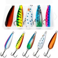 5pcs/lot Metal Spoon Lures Fishing Hard Bait Sequins Artificial Baits Spinnerbait Fishing Accessories 3.5g 5g 7g 10g 15g 21g 28g Accessories