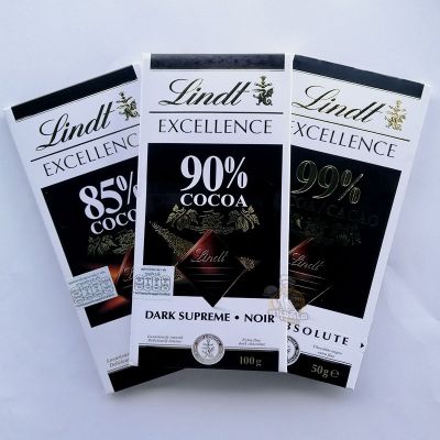 ลินด์เอ็กเซอร์แลนด์ ดาร์กช็อกโกแลต 100 กรัม Lindt Excellence Dark Cocoa Chocolate