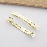 50pcs French Flat Barrette Style Spring Hair Clips Automatic Clip Blank Width Setting Bow Hairpin For Jewelry Making