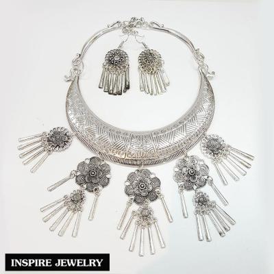 Inspire Jewelry ,ชุดเซ็ทสร้อยคอ และต่างหู สีทอง และเทียมเงิน รมดำ สวยงาม