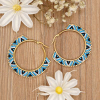 Go2Boho Hoop Style Earring for Women Miyuki Bead Inspired Earrings Jewelry Factory Accessories Handmade Woven Ear Rings Bijoux