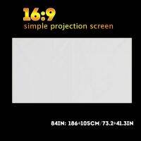 84 Inch Projector Curtain, Portable Projector Screen Curtain Anti-Light Durable Projector Screen for Movie Open-Air