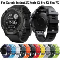 QuickFit Silicone Watch Strap For Garmin Instinct 2X Solar Watchband 26mm 22mm For Garmin Fenix 6X 6 Pro 5X 5 Plus 7X 7 Bracelet Straps