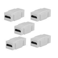 5แพ็คสายแจ๊ค Hdmi ตัวเมีย Coupler ใส่ Snap-In พอร์ตอะแดปเตอร์ปลั๊กคอนเนคเตอร์สำหรับป้ายติดผนังแผงควมคุมไฟฟ้า-สีขาว