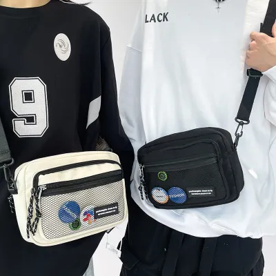 Mens Handbag Japanese Style Messenger Tote Ins Nylon Shoulder Bag Travel Crossbody Bag Unisex Hip Hop Casual Bag