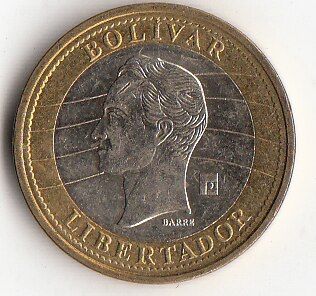 Venezuela 1 Bolivar Bicolor America Coins หายากเหรียญที่ระลึก Edition 100% Real
