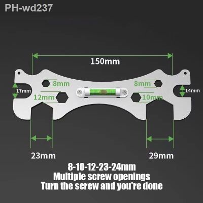 Special Wrench Tools with Level Shower Faucet Installation Bathroom Multifunctional Level Wrench Ruler Distance Measuring Tool