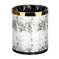 Trash Can,Marble Pattern 10L Trash Can Bin Buckets Diameter Waste Bins Living Room Bathroom Kitchen Dustbin Trash Bin