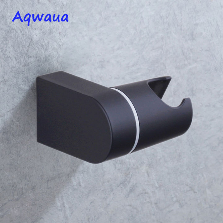 aqwaua-shower-head-holder-bracket-stand-2-position-for-bathroom-use-standard-size-bath-accessories-matt-black-abs-plastic